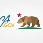 California Government logo featuring brown grizzly bear and red star.